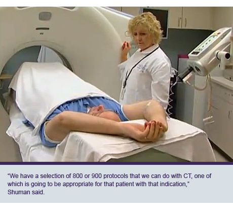 Patient in CT scanner